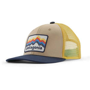 Girls Hats: PATAGONIA K'S TRUCKER HAT - RIDGE RISE STRIPE: OAR TAN