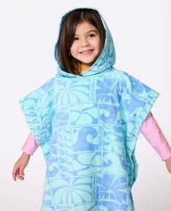 Girls Hooded Towels: RIP CURL MIXED SNAP HOODED TOWEL-GIRL - BLUE