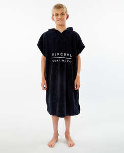 RIP CURL ADJUST HOODED TOWEL-BOY - BLACK
