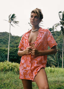 Poolside Paradiso: POOLSIDE PARADISO MOOREA SHIRT DRESS - WATERMELON