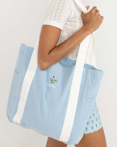 Womens Beach Bags: RHYTHM GINGER TOTE BAG - LIGHT BLUE