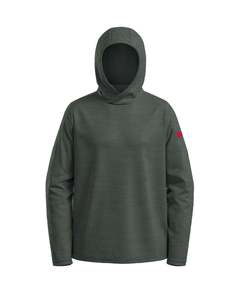 FLORENCE AIRTEX LONG SLEEVE HOODED SHIRT - HEATHER DARK SAGE