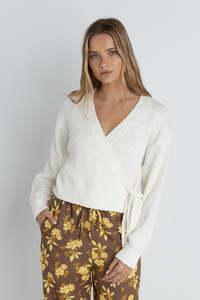 RHYTHM ADELE WRAP FRONT KNIT - WHITE