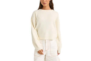 Womens Knitwear: RHYTHM NONI KNIT JUMPER - IVORY