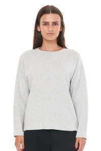 Womens Knitwear: HUFFER NEVE CREW - SILVER MARLE