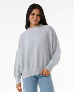 Womens Knitwear: RIP CURL WANDER KNIT - LIGHT GREY HEATHER