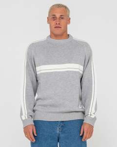 Mens Knitwear: RUSTY WHITE LINES 2.0 KNITTED CREW - GMA