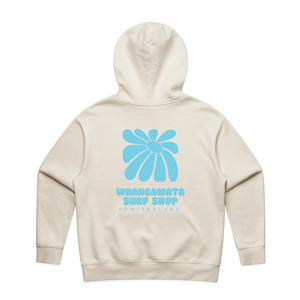 Flower Collection: WHANGAMATA SURF SHOP HEAVY FLOWER HOOD - ECRU
