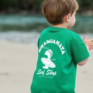 WHANGAMATA SURF SHOP BOYS SURF DOG TEE - GREEN