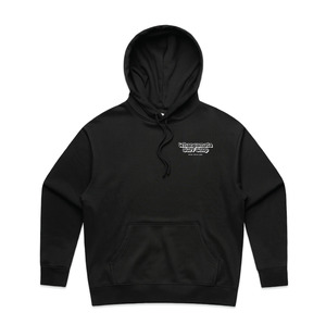WHANGAMATA SURF WOMENS BUBBLE LOGO HEAVY HOOD - BLACK