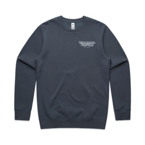 WHANGAMATA SURF MENS BUBBLE LOGO CREW - PETROL BLUE