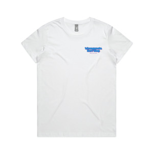 WHANGAMATA SURF WOMENS BUBBLE LOGO TEE - WHITE