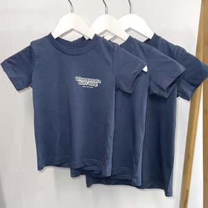 Whangamata Surf Boys: WHANGAMATA SURF SHOP KIDS BUBBLE LOGO TEE - PETROL BLUE