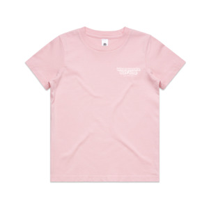 WHANGAMATA SURF SHOP GIRLS BUBBLE LOGO TEE - PINK
