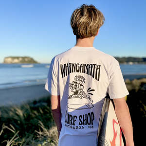 WHANGAMATA SURF AOTEAROA MENS TEE - WHITE