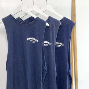 Whanga Surf CORE LOGO MUSCLE SINGLET - BLUE STONE