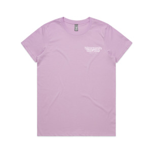 Whangamata Surf Womens Tees: WHANGAMATA SURF SHOP WOMENS BUBBLE LOGO TEE - LAVENDER
