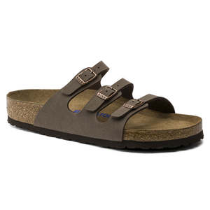 Birkenstock: BIRKENSTOCK FLORIDA BIRKIBUC SOFT FOOTBEAD (REGULALR) - MOCHA