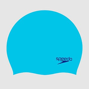 Speedo: SPEEDO PLAIN MOULDED SILICONE CAP JUNIOR - AQUA