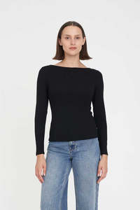 Huffer: HUFFER 365 Ls Jersey Top Black