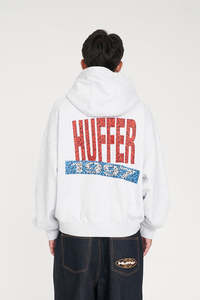 Huffer: HUFFER Sub Crop Zip Hood/Memphis Silver