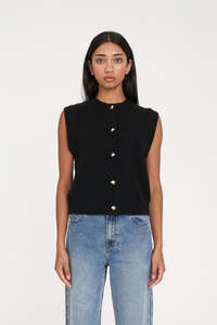 HUFFER Elle Knit Vest Black