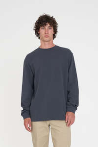 HUFFER Waffle Ls Sup Tee Asphalt