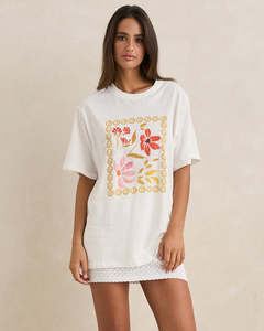 RHYTHM WILDFLOWER OVERSIZED T-SHIRT - VINTAGE WHITE