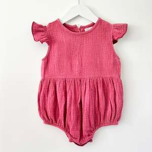 Christmas Outfits: Vintage Plume Muslin Romper, Size 2