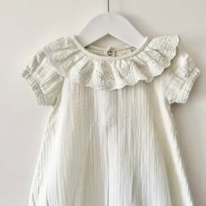 Little Bundle Muslin Romper, 6-12m