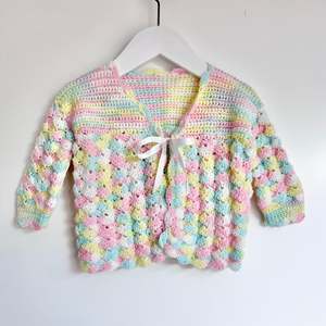 Handknitted Rainbow Cardigan, 6m