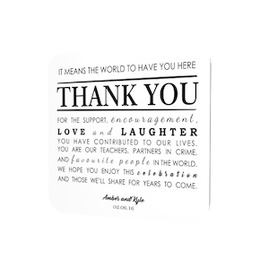 Coasters: It means the world to have you here