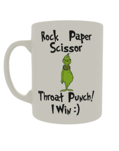 Popular Mugs: Rock, Paper, Scissor, Throat punch I win