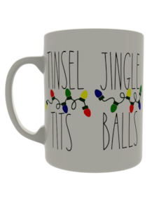 Christmas Mugs: Tinsel tits, Jingle balls