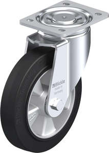 200mm Elastic Rubber - Swivel Plate - 500kg capacity