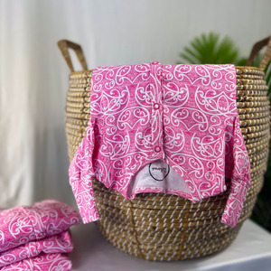 Iti (Māwhero/Pink) Long Sleeve Onesie