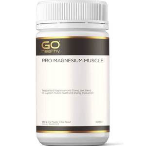 magnesium: Go Healthy Pro Magnesium Muscle Powder 360g 05/25 dated
