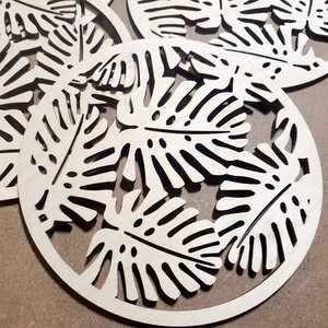 Round Monstera Leaf Coasters