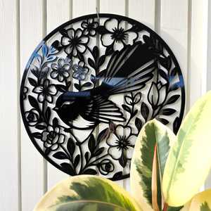 Floral Fantail Round Wall Décor
