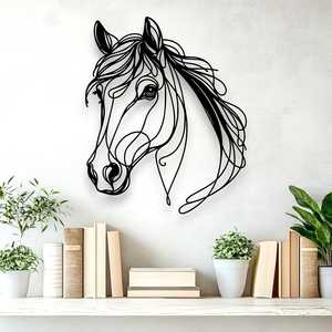 Line Art Horse Head Décor