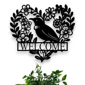 Personalised Floral Tūī Heart Wall Décor