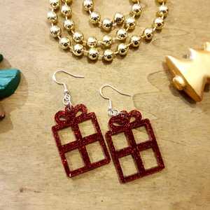 Earrings: Festive Christmas Present Earrings