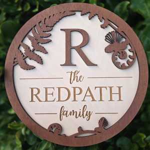 Family Name Decor: Personalised Kiwiana Family Round