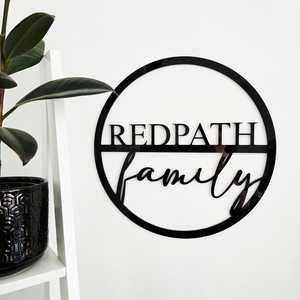 Family Name Decor: Personalised Family Name Round