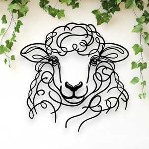 Nz Decor: Line Art Sheep Head Décor