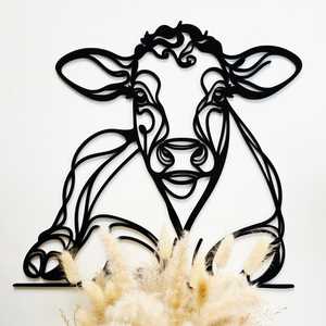 Line Art Cow Décor