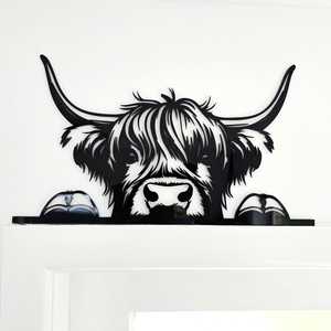 Peeking Highland Cow Wall Art