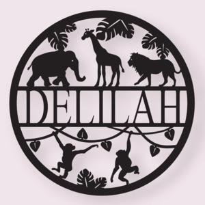 Child Bedroom Ideas: Personalised Safari Name Round