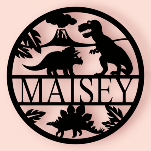 Child Bedroom Ideas: Personalised Dinosaur Name Round