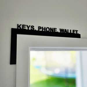 Word Wall Art: Keys Phone Wallet Door Frame Sign